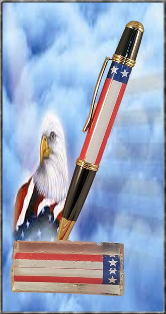 US Flag Poly Blank for Monet/Gatsby Pen Kit