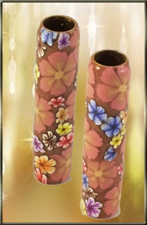 Multi Colored Flowers Clay Cane Blank