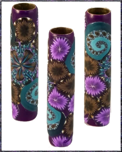 Purple/Brown/Turquoise Polymer Clay Pen Blank