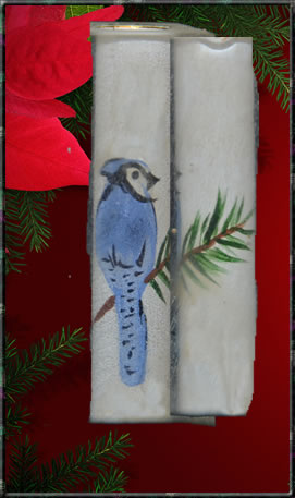 Hand Painted Blue Jay on Branch
