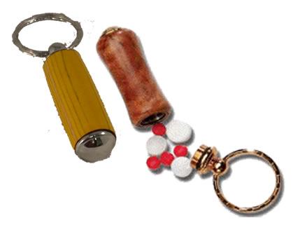 Secret Pill Compartment Key Chain Kit - Two Finishes