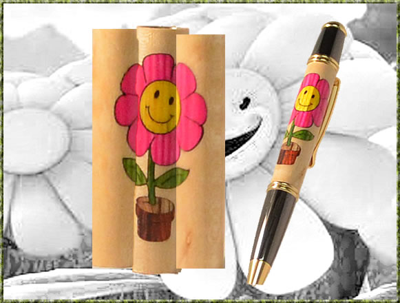 Happy Flower In Pot Inlay