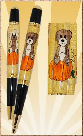 Teddy on Pumpkin Inlay