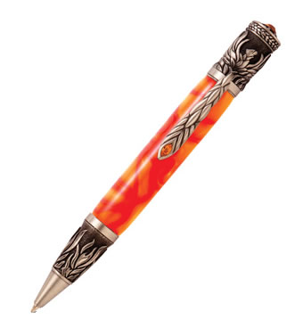 Phoenix Rising Antique Pewter Twist Pen Kit