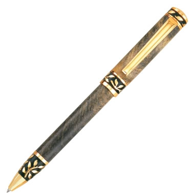 Sculpted Floral Design 24kt Gold Twist Pen Kit