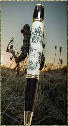 Laser Scrimshaw Bow Hunter Blank & Monet Pen Kit