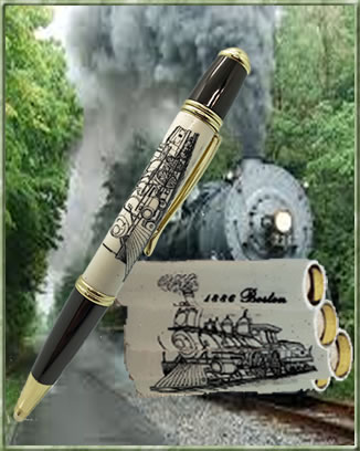Laser Scrimshaw 1886 Train Blank and Monet Pen Kit