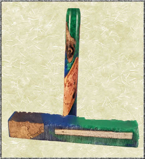 Stabilized Blue & Green Burn Barrel Fusion Blank