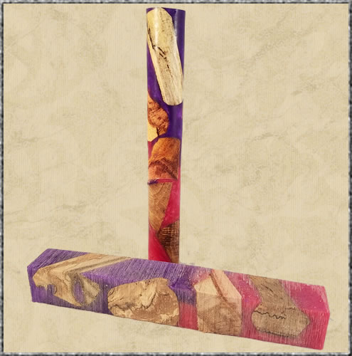 Stabilized Pink & Purple Burn Barrel Fusion Blank