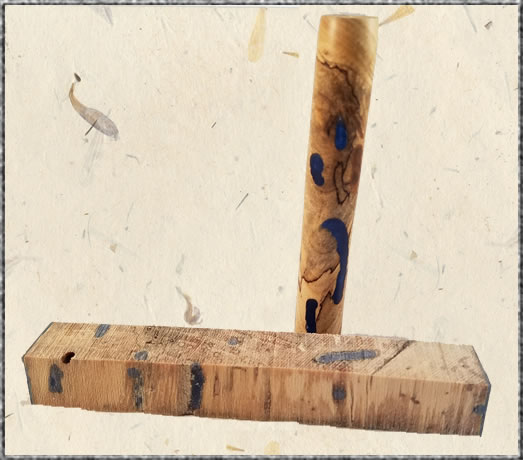 Stabilized Wormy Spalted Sycamore & Blue PR Blank